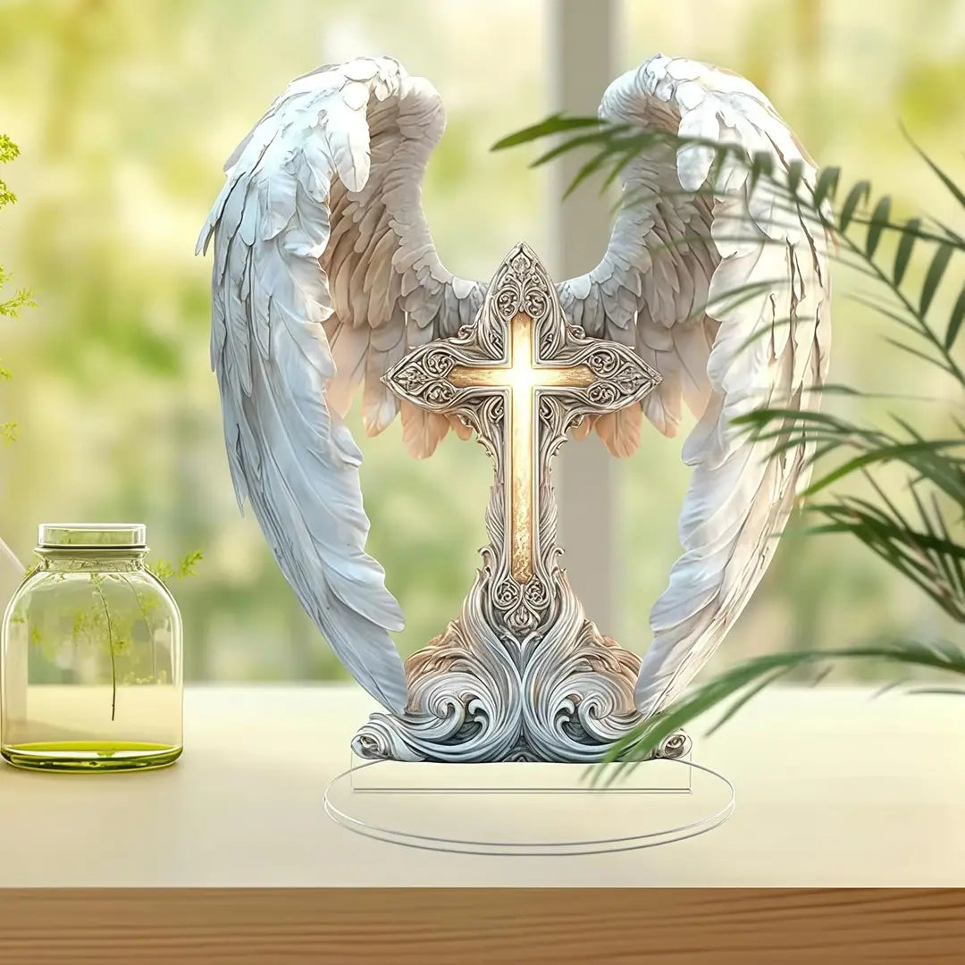 💖Fall Hot Sale 50% OFF⭐Gorgeous Angel Wings Cross Decoration