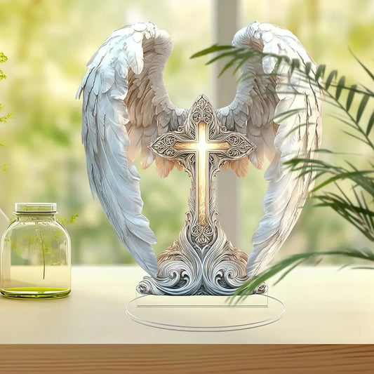 💖Fall Hot Sale 50% OFF⭐Gorgeous Angel Wings Cross Decoration